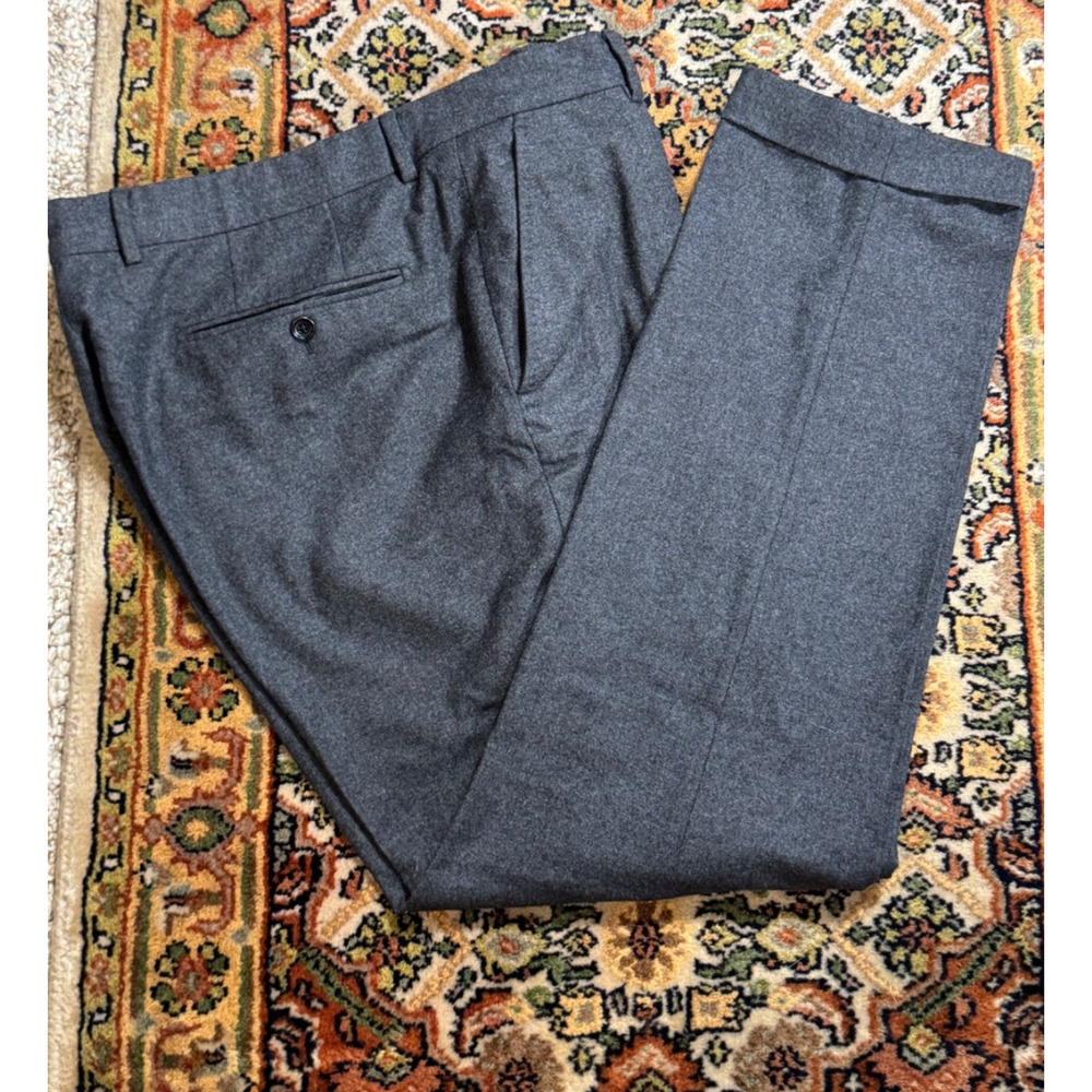 Tom Ford Gray Flannel Wool Trousers Tweed 54R 38 Waist 31.5 Inseam